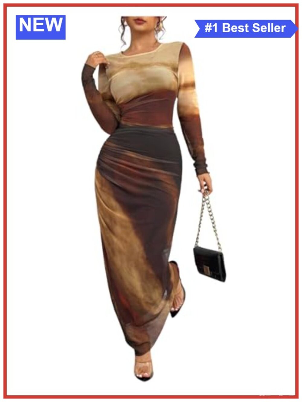 Long Sleeve Bodycon Maxi Dress Ruched Formal Fall Wedding Guest Y2K